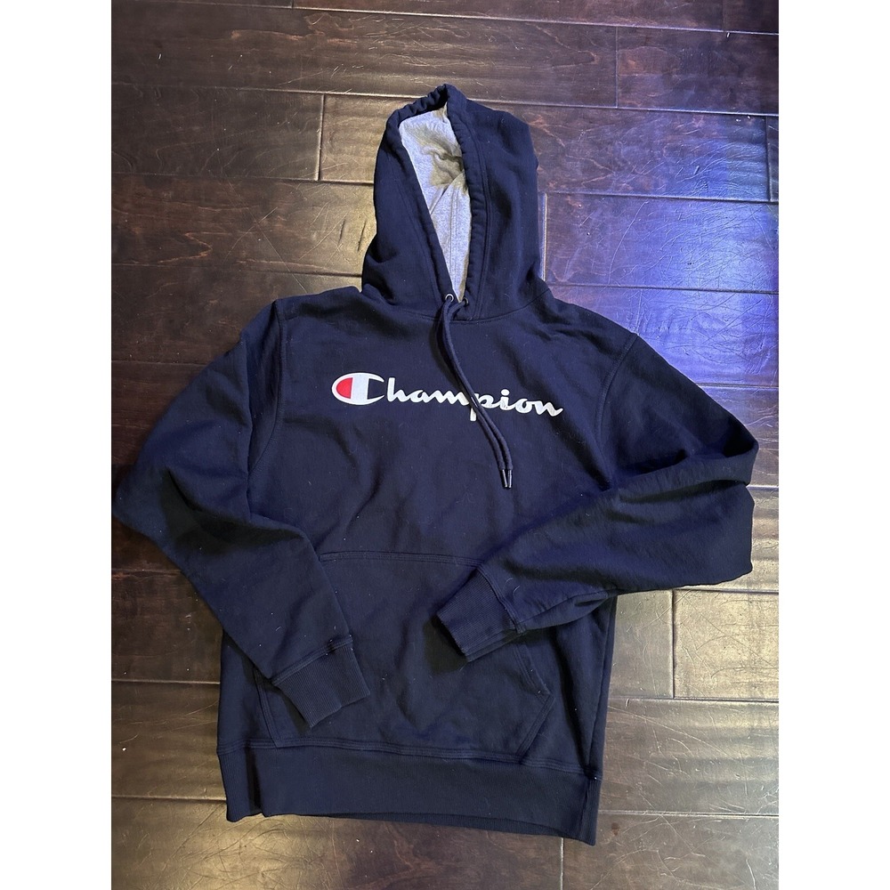 Men's Champion Black Hooded Sweatshirt - Size S - Small - Hoodie